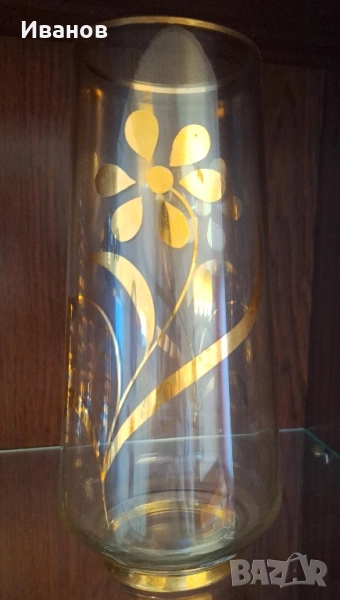 Продавам ретро стъклени позлатени вази, снимка 1