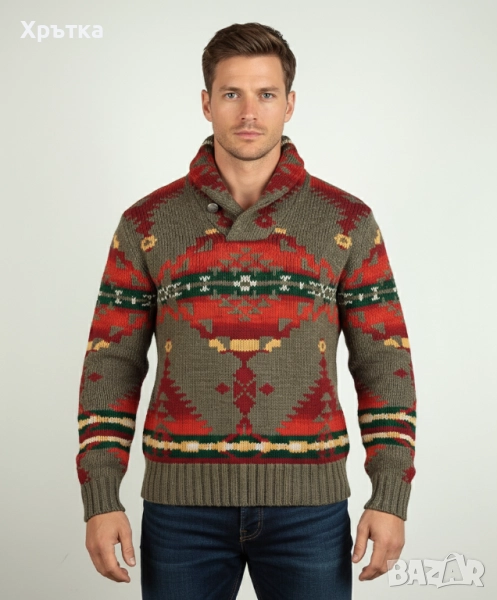 Polo Ralph Lauren Aztec - Оригинален мъжки пуловер размер M, снимка 1