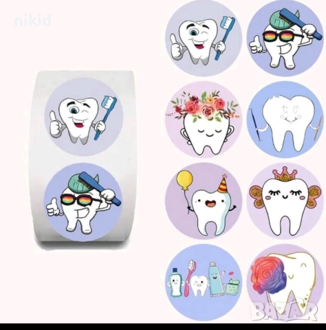 100 бр Зъб зъбче малки самозалепващи лепенки стикери ръчна изработка подарък