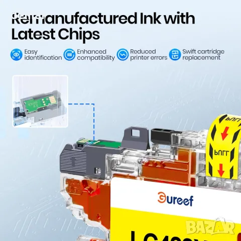 Мастилени касети Gureef LC422XL за Brother MFC-J5340DW, MFC-J6540DW, MFC-J5345DW, MFC-J5740DW, снимка 5 - Консумативи за принтери - 49869141