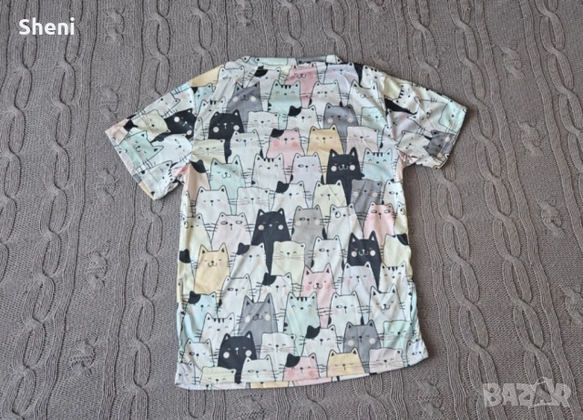 Нова дамска тениска на котки, размер М, снимка 3 - Тениски - 50744468