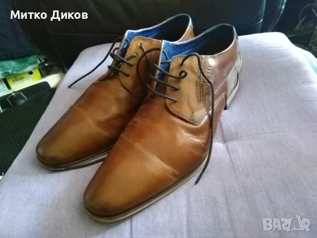 Бугатти Bugatti маркови обувки естествена кожа размер №44 стелка 29см