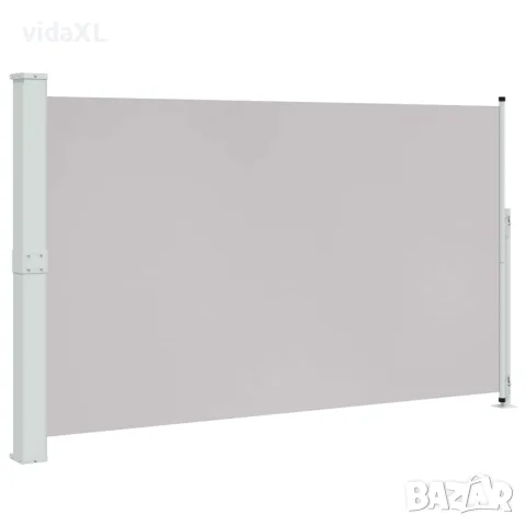 vidaXL Прибираща се дворна странична тента, 180x314 см, сива