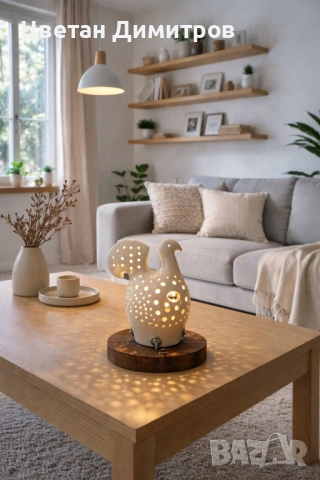 Изцяло ръчно изработена керамична лампа, авторска , снимка 5 - Декорация за дома - 53934953