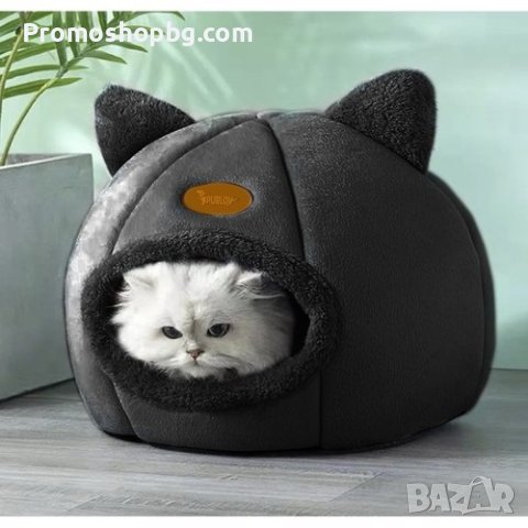 Къща за коте / легло за котка Purlov, черна, снимка 6 - За котки - 42895614