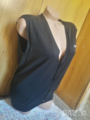 Черно тънко памучно елече М, снимка 2 - Елеци - 35052805