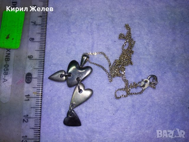 РОМАНТИЧНО ИТАЛИАНСКО СРЕБЪРНО АРТ КОЛИЕ със СЪРЧИЦА РОДИРАНО СРЕБРО 925 ДИЗАЙНЕРСКО БИЖУ 39909, снимка 4 - Колиета, медальони, синджири - 42855293