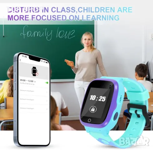 Детски интелигентен часовник LBS Tracker със SOS Anti-Lost Math Game Call Camera Touch Screen, син, снимка 2 - Детски - 49338222