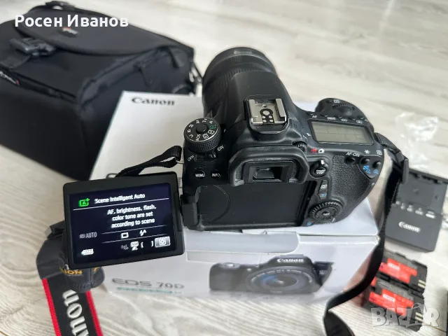 Canon EOS 70D с обектив EFS 18-135mm IS STM и аксесоари, снимка 7 - Фотоапарати - 56106979