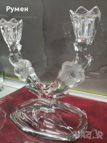 Винтидж кристален свещник , снимка 5 - Декорация за дома - 54234209