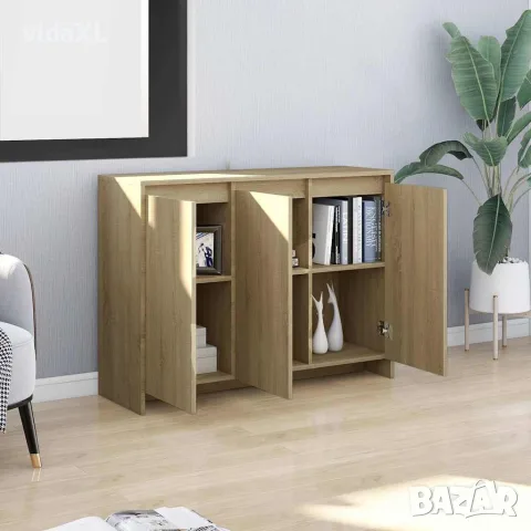 vidaXL Бюфет, дъб сонома, 102x33x75 см, инженерно дърво, снимка 3 - Бюфети - 56147814