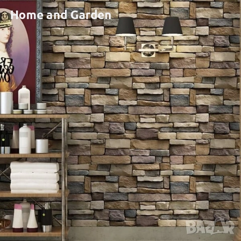 Самозалепващ 3D тапет с тухлен ефект – PVC, водоустойчив и шумоизолиращ, 300 x 35 см, снимка 4 - Декорация за дома - 54027657
