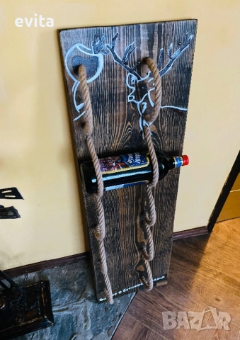 Елегантна стойка за 2–10 бутилки вино – кожа или премиум въже, снимка 14 - Други - 52406559