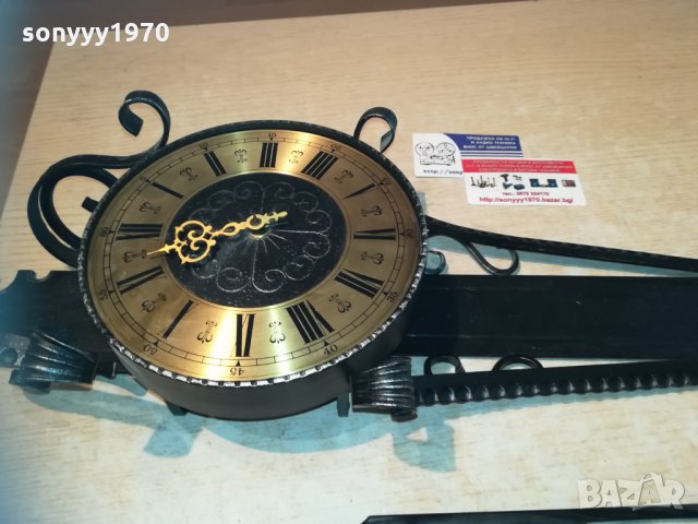 часовник с махало от ковано желязо-70х20см-внос швеицария, снимка 8 - Колекции - 30143549
