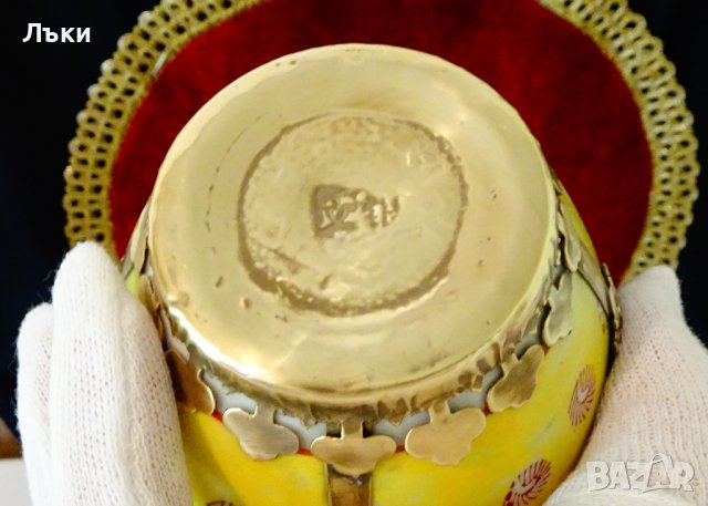 Тибетска порцеланова кана,чайник,обков мед и месинг. , снимка 11 - Антикварни и старинни предмети - 37512675