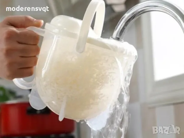 Купа с цедка за изплакване на ориз, снимка 2 - Аксесоари за кухня - 47982240