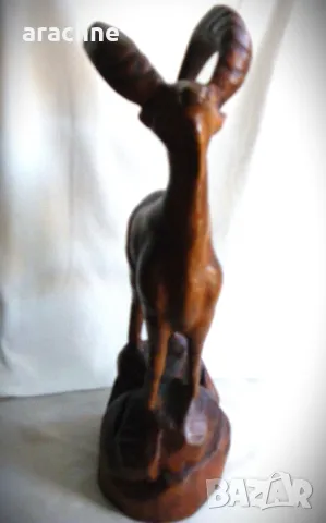 Голяма френска дървена статуя на козирог, снимка 3 - Други ценни предмети - 47651260