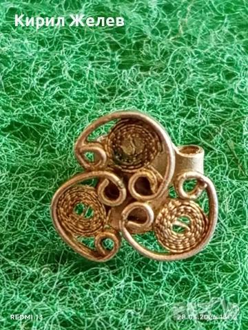 Винтидж сребърни обеци филигранна изработка с гранулация 51775, снимка 4 - Обеци - 54005594