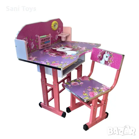 Детски чин и стол с картинки - Безплатна доставка