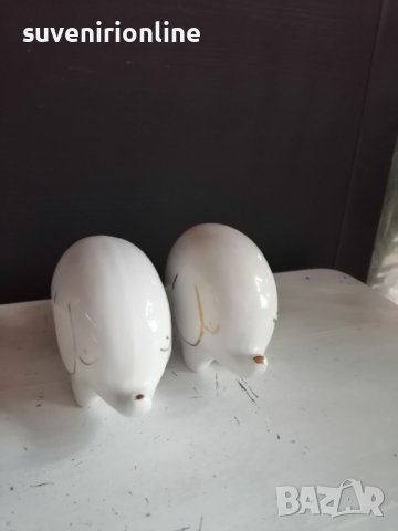 двойка порцеланови слончета, снимка 2 - Статуетки - 40520320