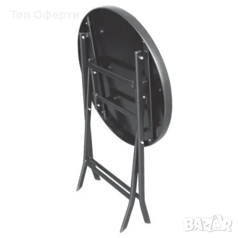 Маса Muhler D60xH74cm, сгъваема, стъклен плот, снимка 3 - Маси - 50356169