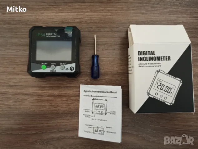 Магнитен ъгломер 360° | Мини нивелир | Инклинометър