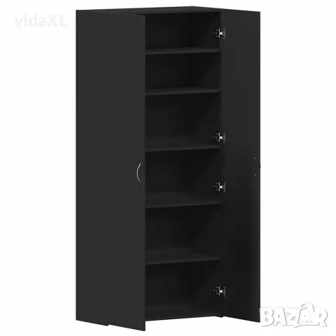 vidaXL Шкаф за обувки 80 x 35.5 x 180 см Инженерна дървесина Черно, снимка 5 - Ракли - 56147074