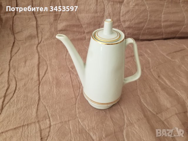Порцеланов сервиз за чай в 9 броя, Нов, златен кант, снимка 4 - Сервизи - 37733155