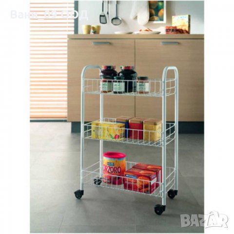 Практичен подвижен стелаж на 3 нива, на колелца, снимка 2 - Други стоки за дома - 31786214