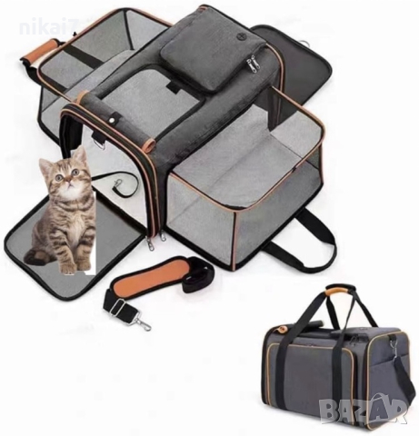 транспортна чанта за домашен любимец разширяема 43/28/28 авиокомпания, снимка 2 - Сакове - 44794208