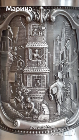 Халба за бира от калай, 700 мл,  Antik*Vintage #101, снимка 9 - Антикварни и старинни предмети - 52367675