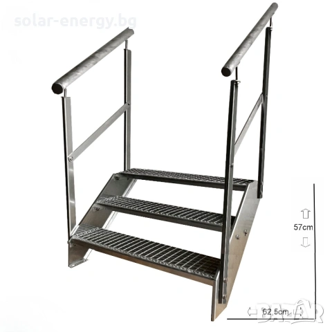 Метално стълбище 3 стъпала | Външни стълби | Поцинковано