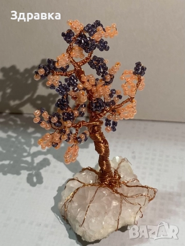 Дърво от мъниста с планински кристал , снимка 2 - Декорация за дома - 52505230