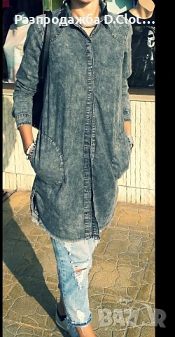 дълга дънкова риза 