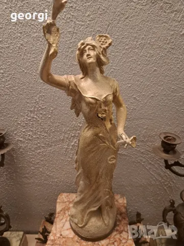 френски каминен мраморен часовник , снимка 4 - Антикварни и старинни предмети - 49511637