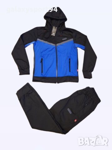 Черно + Син Анцуг с Качулка Есенен модел 2023г