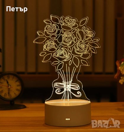 3D LED нощна лампа 7 модела, лед лампа, love, happy birthday, снимка 7 - Настолни лампи - 37442632