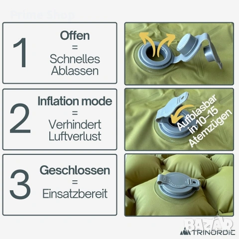 Надуваемо къмпинг шалте TRINORDIC, Ултралеко с възглавница , снимка 12 - Надуваеми легла - 53905035