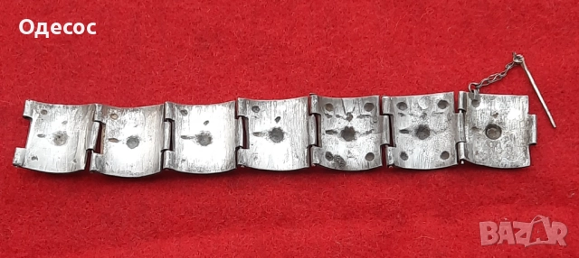 Рядка възрожденска масивна сребърна гривна, снимка 4 - Антикварни и старинни предмети - 52308929