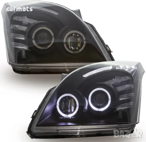 Кристални фарове ANGEL EYES за Toyota Land Cruiser J120 (2003-2009) - черни