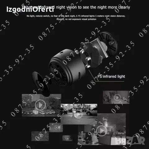 Wi-Fi mini Camera. Шпионска безжична мини скрита Камера за наблюдение., снимка 12 - IP камери - 49328384