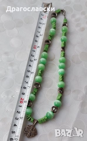Красива висулка със зелен камък за колие, антика, бижу, броеница, гердан, Нефертити, пустиня , снимка 14 - Други - 12170819