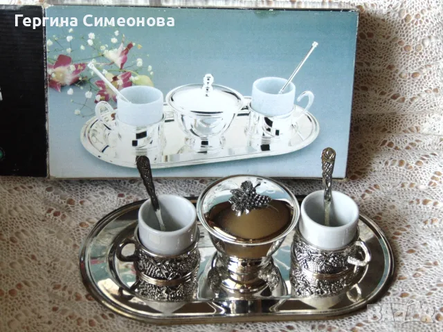 Комплект за кафе за двама, снимка 2 - Сервизи - 56429109