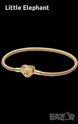 Сребърна гривна Пандора"Daisy",18 см,Gold/нова