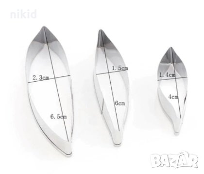 3 бр Гардения листа метални резци форми за тесто фондан резец, снимка 2 - Форми - 30701913