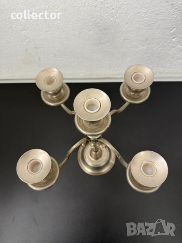 Голям класически свещник с пет рамена. №8018, снимка 3 - Колекции - 53973531