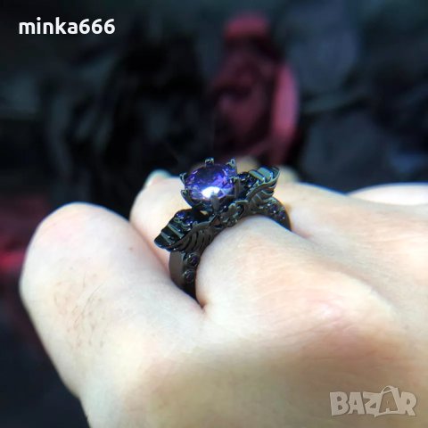 Ново!-Дамски пръстен черно злато, снимка 3 - Пръстени - 37736159