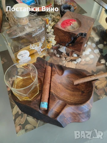 Пепелник за пури с място за чаша, снимка 5 - Декорация за дома - 51178368