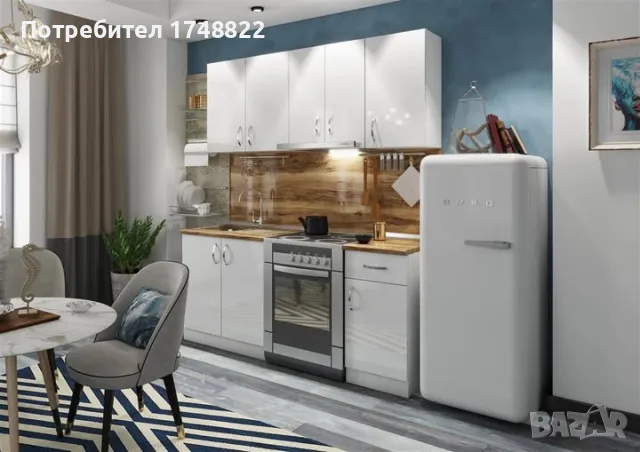 Кухня Бял гланц 180 см.