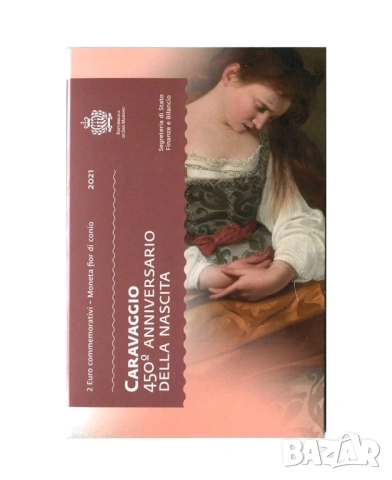 2 евро 2021 Сан Марино - Караваджио, снимка 3 - Нумизматика и бонистика - 53970988